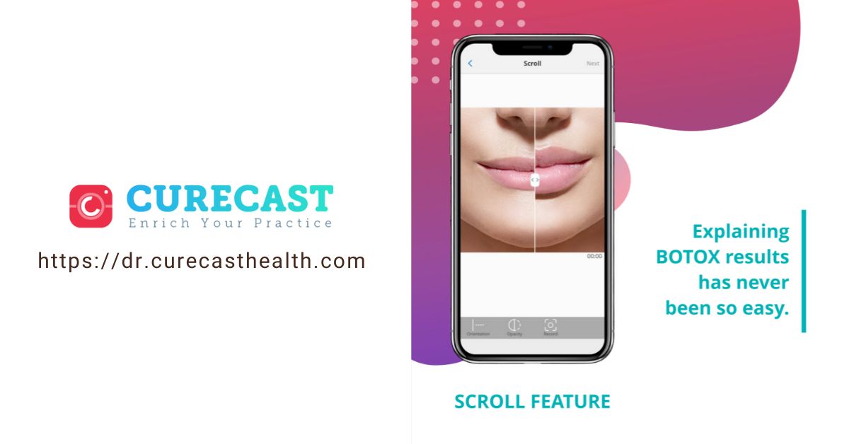 Before-and-after photo management with CureCast EMR software, ensuring compliance and patient privacy at dr.curecasthealth.com